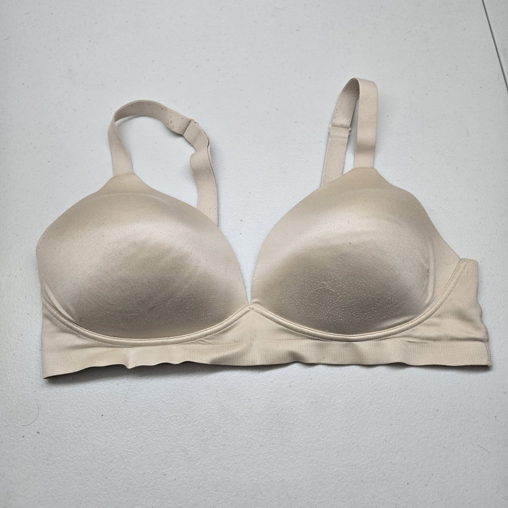 Bali Women Bra Large Beige T Shirt Wireless‎ Strap Adjustable Lightly Lined
